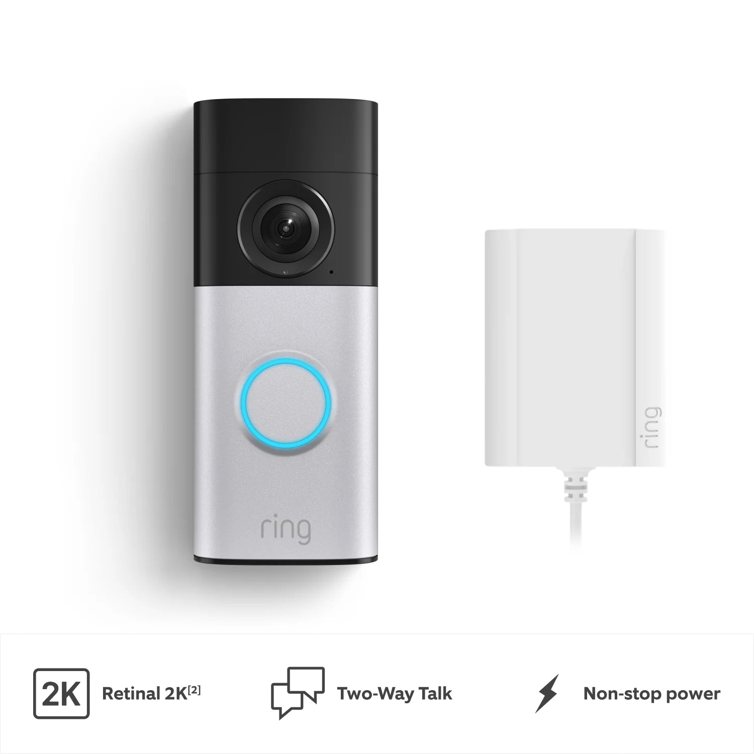 Wired Video Doorbell Plus with Plug-in Adapter